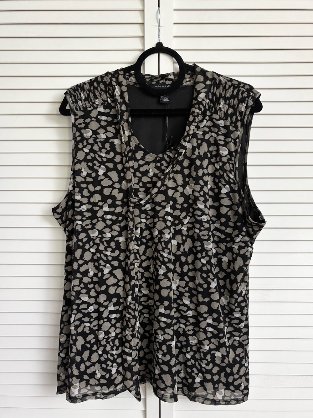 A Love Story Women’s Sleeveless Black Printed Women's Top, Size: 2X, NWT